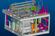 Compact piping layout on an FPSO