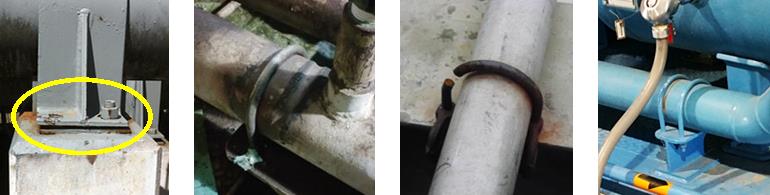 Pipe clamp failures and damage due to vibration