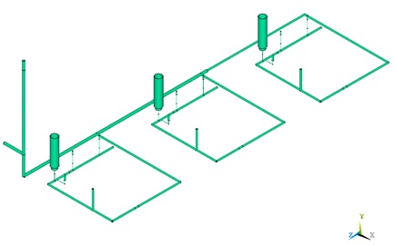 Acoustical Pulsation Model Representing a Piping Network