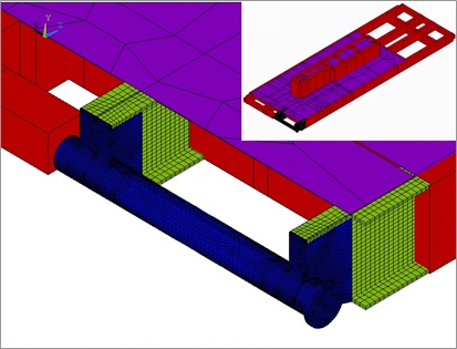 Detailed drawbar model to evaluate a new skid design